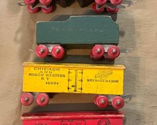 ANTIQUE Strombecker Wood Railroad Train Set More 