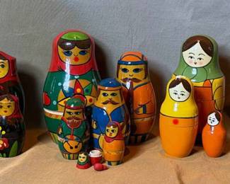 Matryoshka Dolls or Russian Nesting Dolls Four Sets 