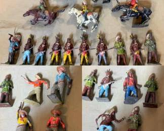 Vintage Britains Lead Figures Cowboys  Indians