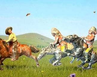Vintage Lead Figures Cowboys  Indians