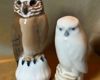 Royal Copenhagen Porcelain Owl Figurines