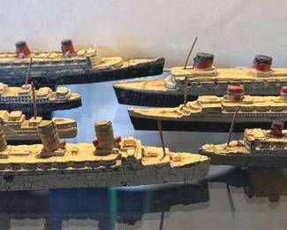 Seven Dinky Toys Ocean Liner Models