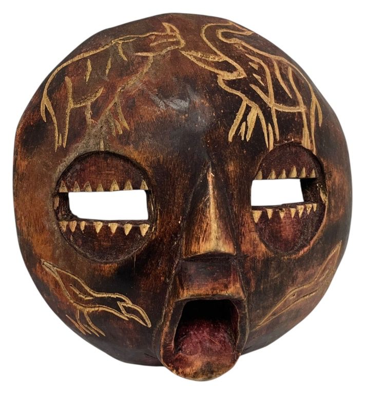 Carved Wooden Animal Motif Mask