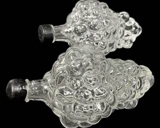 Clear Glass Grape Cluster Bottles w Lids