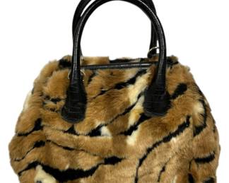Faux Tiger Fur Handbag