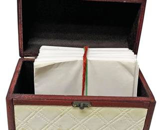 Wood Box w Quilted Faux Leather Panels