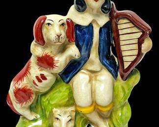 Staffordshire Harpist w Spaniel