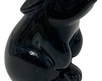 Baccarat Black Crystal Rabbit Figurine