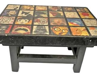 Whimsical Collage Stool, 10 High