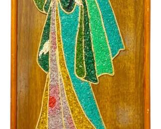 MidCentury Crushed Glass Geisha Panel