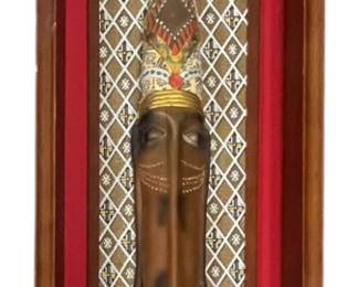 Framed Shadow Box Tribal Mask Art