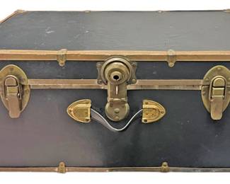 Vintage Black Storage Trunk, 25 Wide