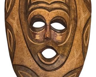 Carved Wooden Tribal Face Mask