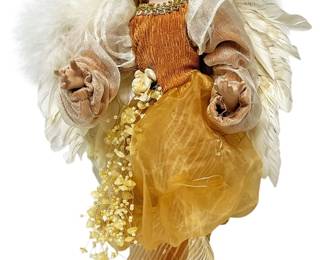 Porcelain Angel Tree Topper, Gold