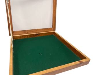 Wood Display Case w Glass Lid