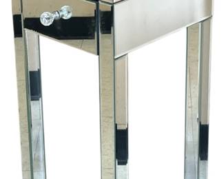 Modern Mirrored Side Table with Drawer
