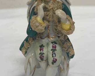 Vintage Porcelain Flute Player Boy 