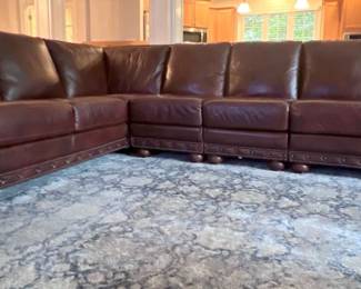 Brown XXL Leather Sectional Couch