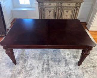 Dark Wood Dining Room Table with 2 Leafs