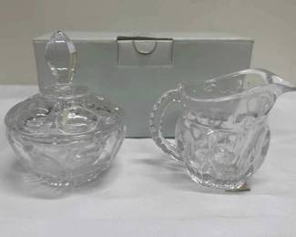 Oneida Crystal Sugar And Creamer Set 