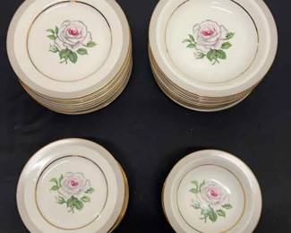 Pink Rose Sone China 3  Bowls  Plates in 2 Sizes 