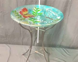 Butterfly Glass Bird Bath