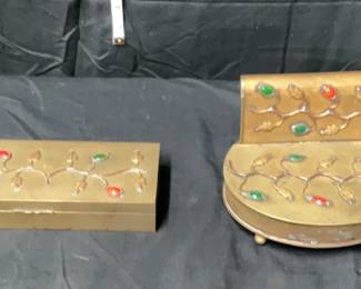 Chinese Brass Crumb Catcher Silent Butler Stamp Trinket Box