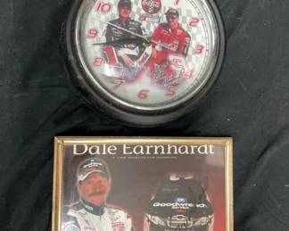 Dale Earnhardt Clock Framed Portrait