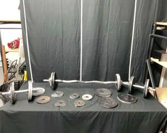 Set of Free Weights EZ Curl Bar