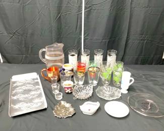 Miscellaneous Collection of Vintage Dishes, Pitcher Tray
