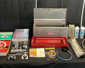 HVAC Handbooks tools in a Vintage Craftsman Toolbox