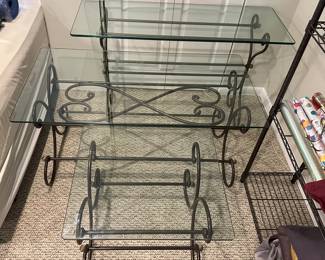Iron & Glass Sofa, Coffee & Side Tables