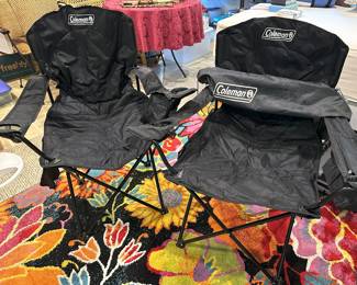 Pair of COLEMAN Folding Chairs w/Cooler Pocket