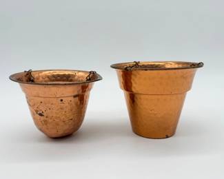 38 CopperHammeredModesBrassFlowerPots