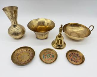 56 BrassBudVaseBowlsPlatesBell