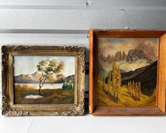 73 PairofLandscapeWoodedFramedArtSigned
