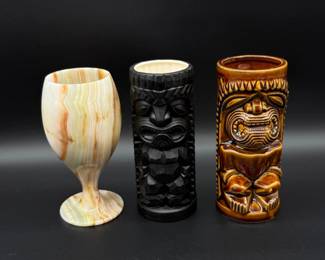 70 OnyxStoneGlassHawaiiTikiMugs