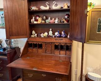 #43 Henkel Harris Black Walnut Secretary 41"x22"x90" $275.00