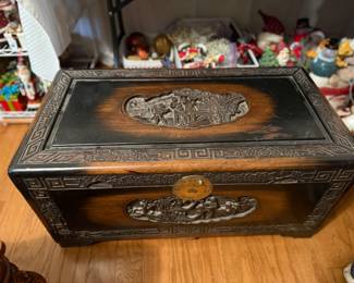 #72 Carved Chest 31"x16"x15" $80.00