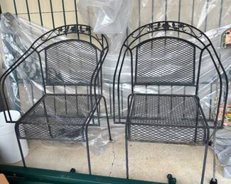#118 pair of wrought iron patio chairs $60.00