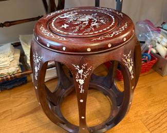 #88 Garden Stool with mother of pearl inlay 17"H $40.00