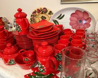 * #66 Waechtersbach Germany Red Christmas Tree set of 107 Pieces $400.00