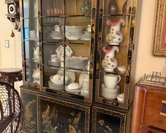 #25 Asian inspired lighted cabinet 55x15x80 $160.00