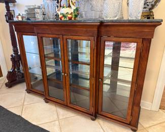 #21 Marble topped lighted cabinet 69x20x44 $175.00