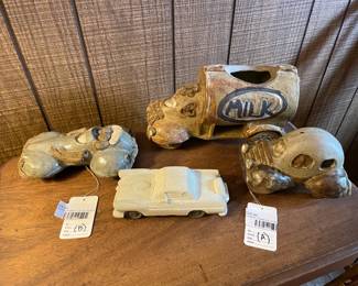 Ceramic Pottery Car Sculpture (A), Ceramic Pottery Car Sculpture (B)