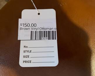 Brown Vinyl Ottoman