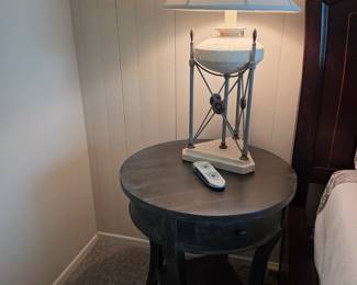 Nice round side table and lamp