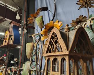 METAL ART AND BIRDHOUSE
