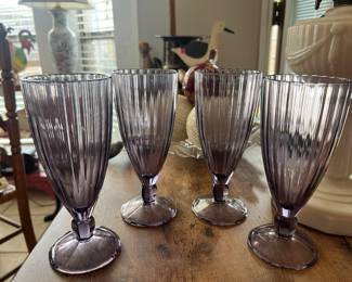 Great for water goblets or milkshakes. They are pretty color of amethyst.
