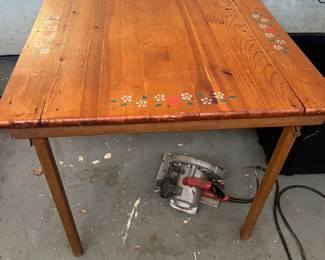 Hand painted wooden card table